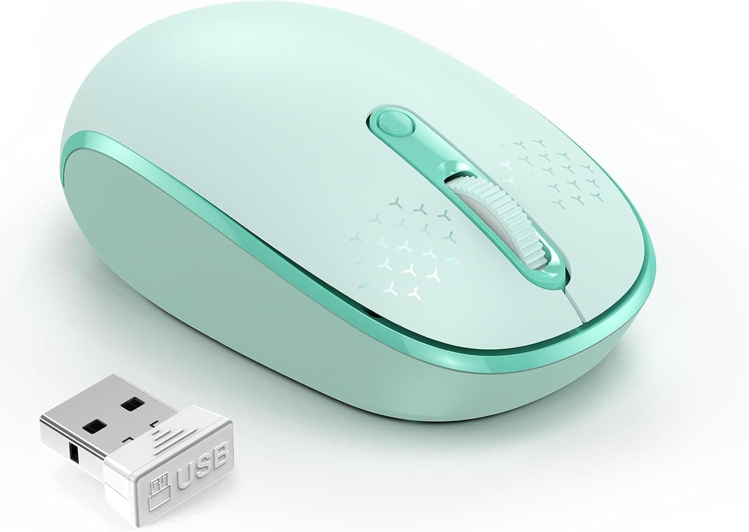 TECKNET Compact Ambidextrous Wireless Mouse, Mint Green, product photograph