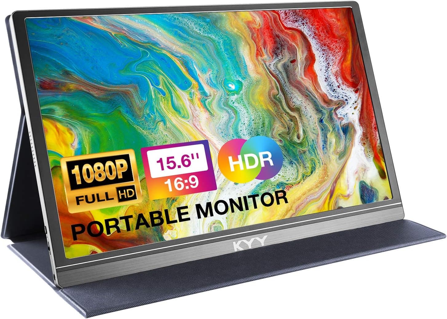 KYY Portable Monitor, 15.6 Inch FHD IPS, product photograph